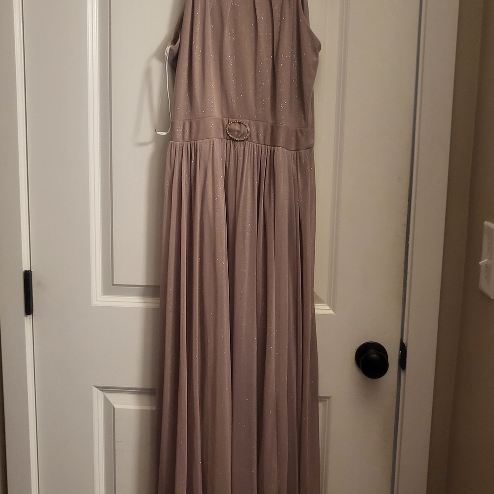 Elegant Taupe Evening Gown